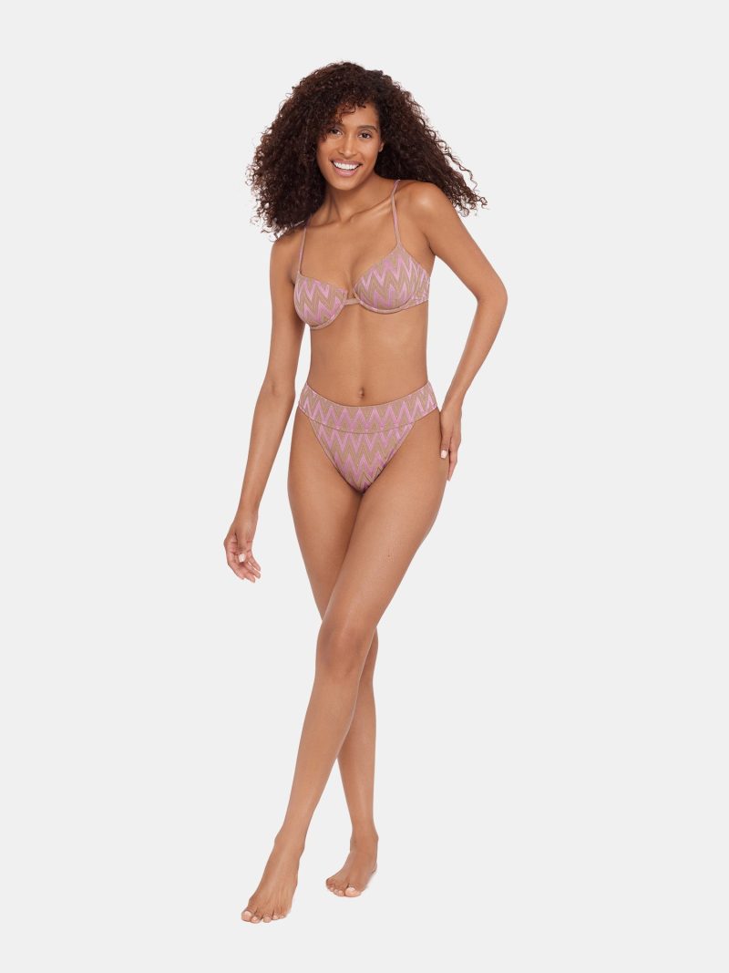 CHEVRON SHINE BIKINI BOTTOM PURPLE